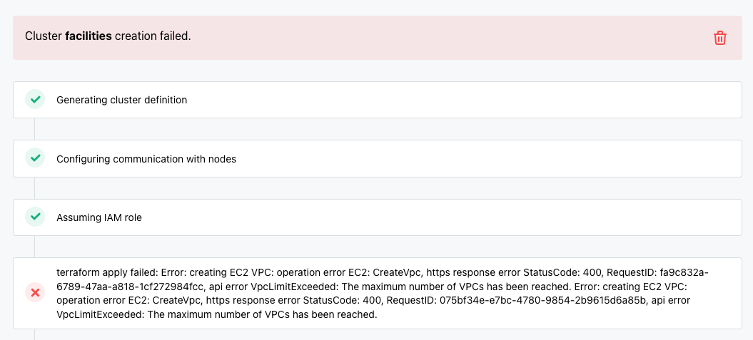 Terraform apply failed: Error: creating EC2 VPC